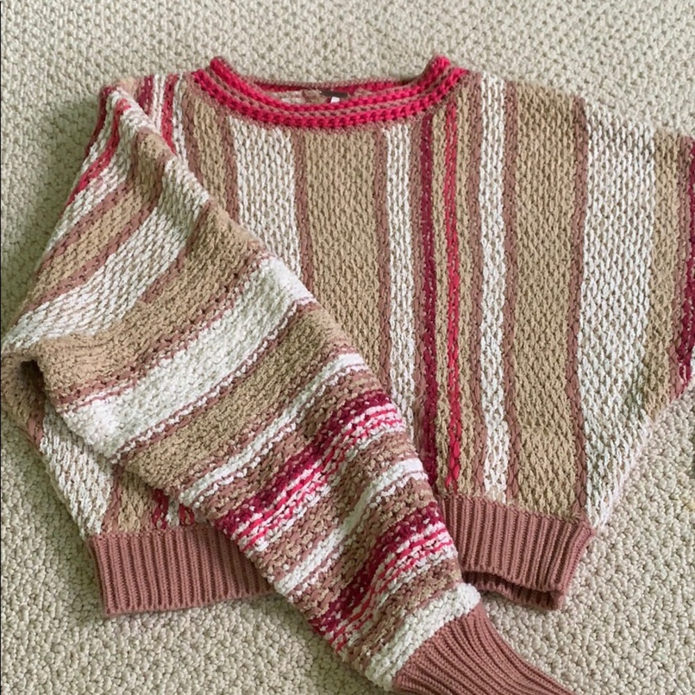 free people striped cropped sweater